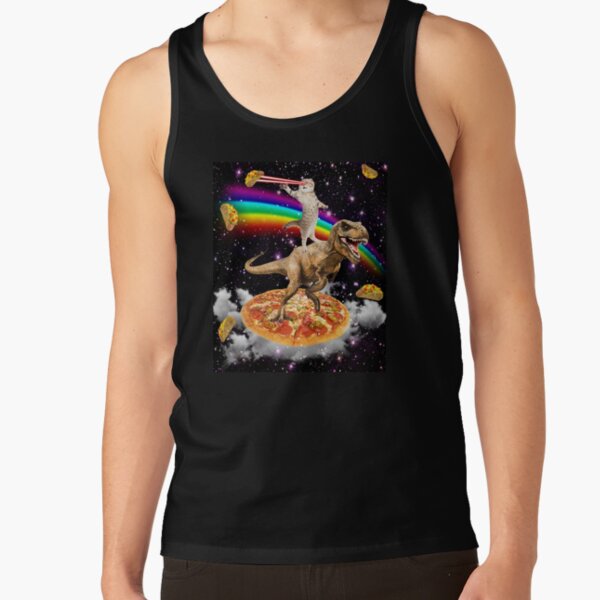 The ORIGINAL Galaxy Laser Eye Cat on Dinosaur on Pizza with Tacos & Rainbow Tank Top RB0901 product Offical galaxy Merch